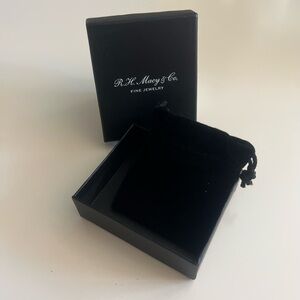 🗽Black Small Jewelry Organizer Box Jewelry Gift Box + Black Velvet Dust Pouch